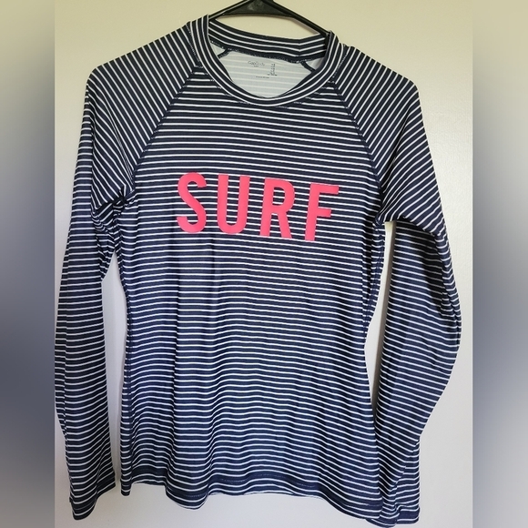 GAP Women's Long Sleeve Striped Surf Rash Guard Swim Size Small - Picture 1 of 4